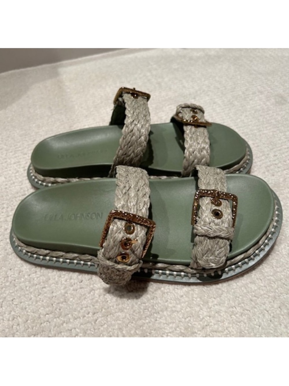 Ulla Johnson Kiera Raffia Slide sandals